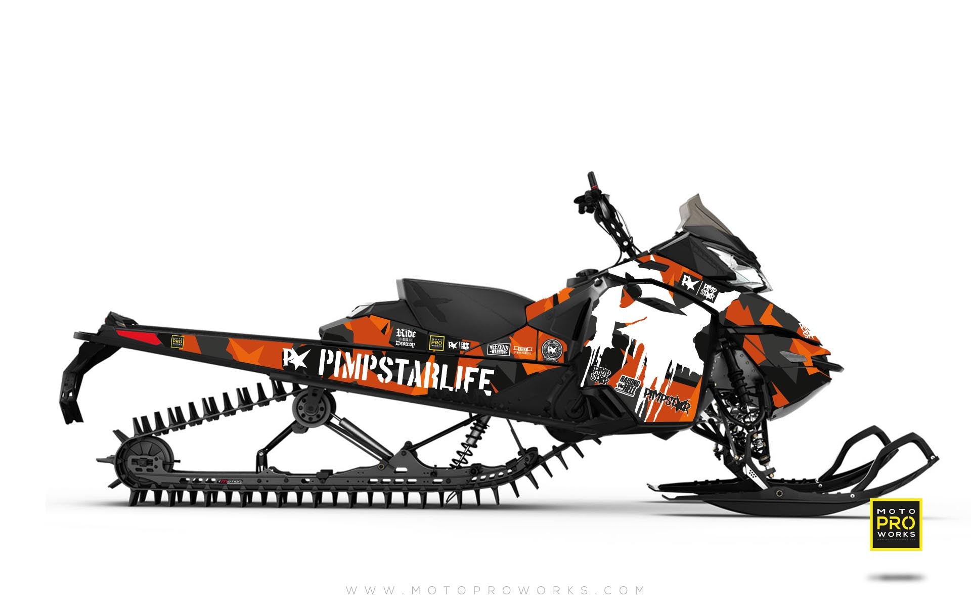 Ski-Doo Graphics - "M90" (orange) - MotoProWorks | Decals and Bike Graphic kit