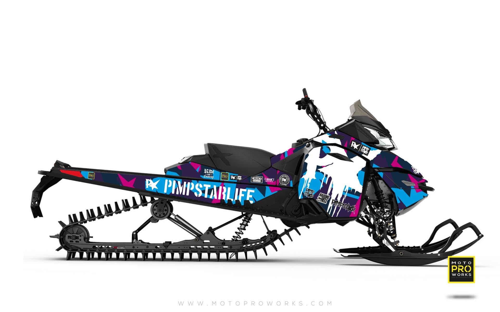 Ski-Doo Graphics - "M90" (pink) - MotoProWorks | Decals and Bike Graphic kit