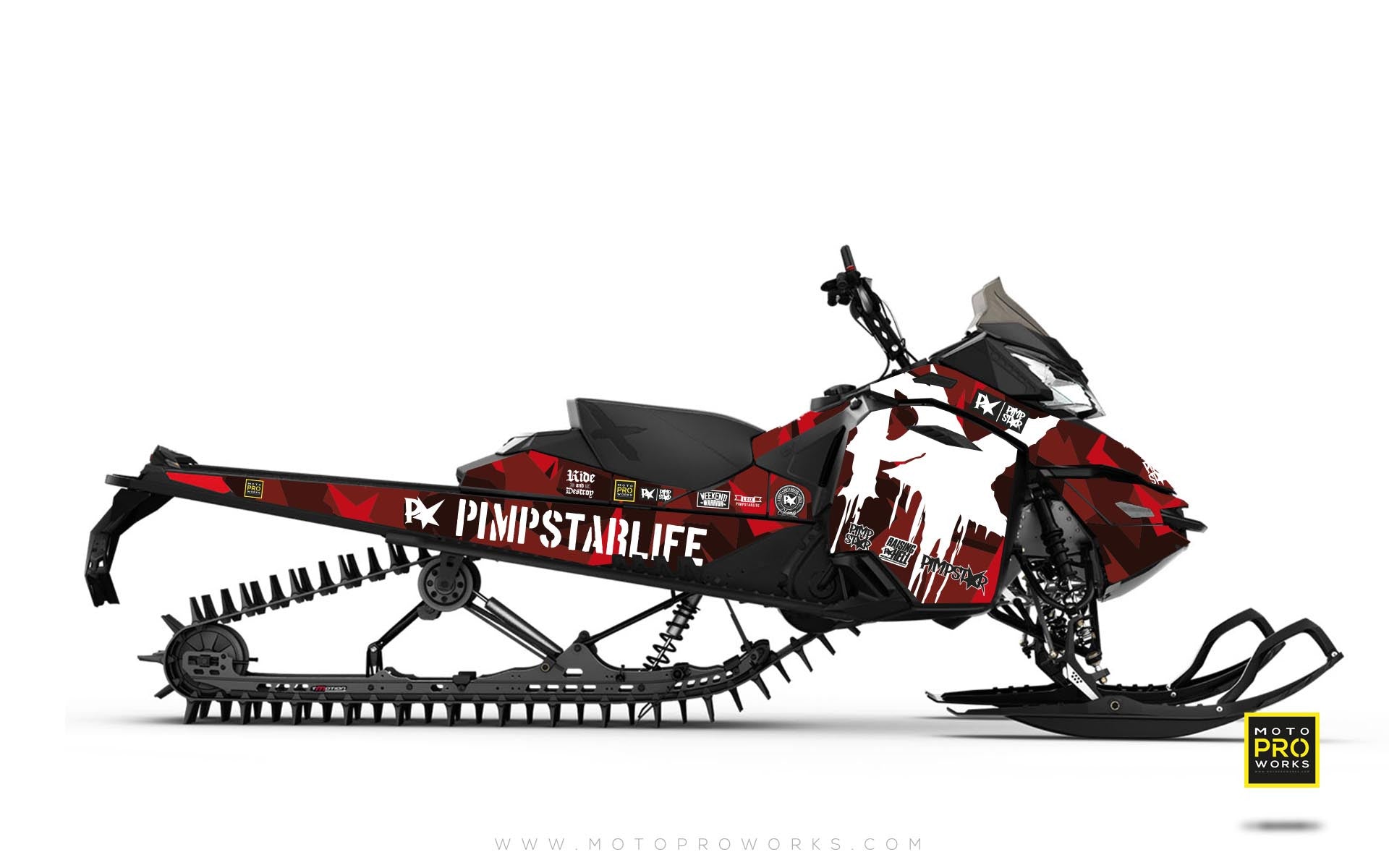 Ski-Doo Graphics - "M90" (red) - MotoProWorks | Decals and Bike Graphic kit