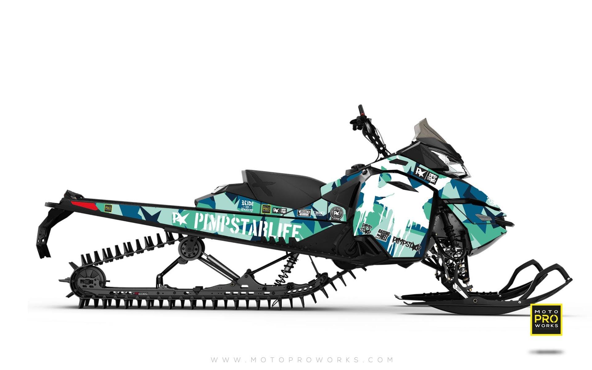 Ski-Doo Graphics - "M90" (turquoise) - MotoProWorks | Decals and Bike Graphic kit