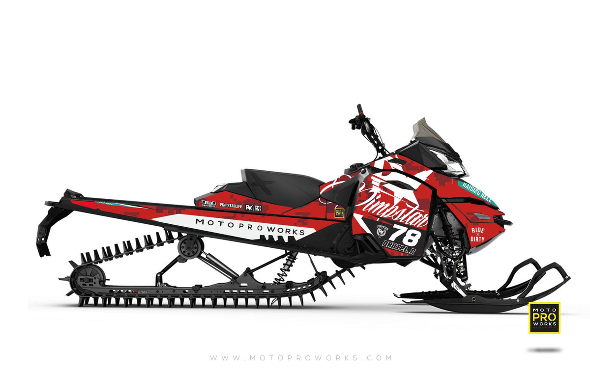 Ski-Doo Graphics - &quot;Marpat&quot; (red) - MotoProWorks | Decals and Bike Graphic kit