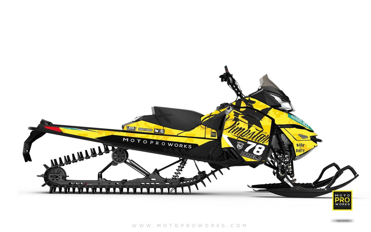 Ski-Doo Graphics - &quot;Marpat&quot; (yellow) - MotoProWorks | Decals and Bike Graphic kit