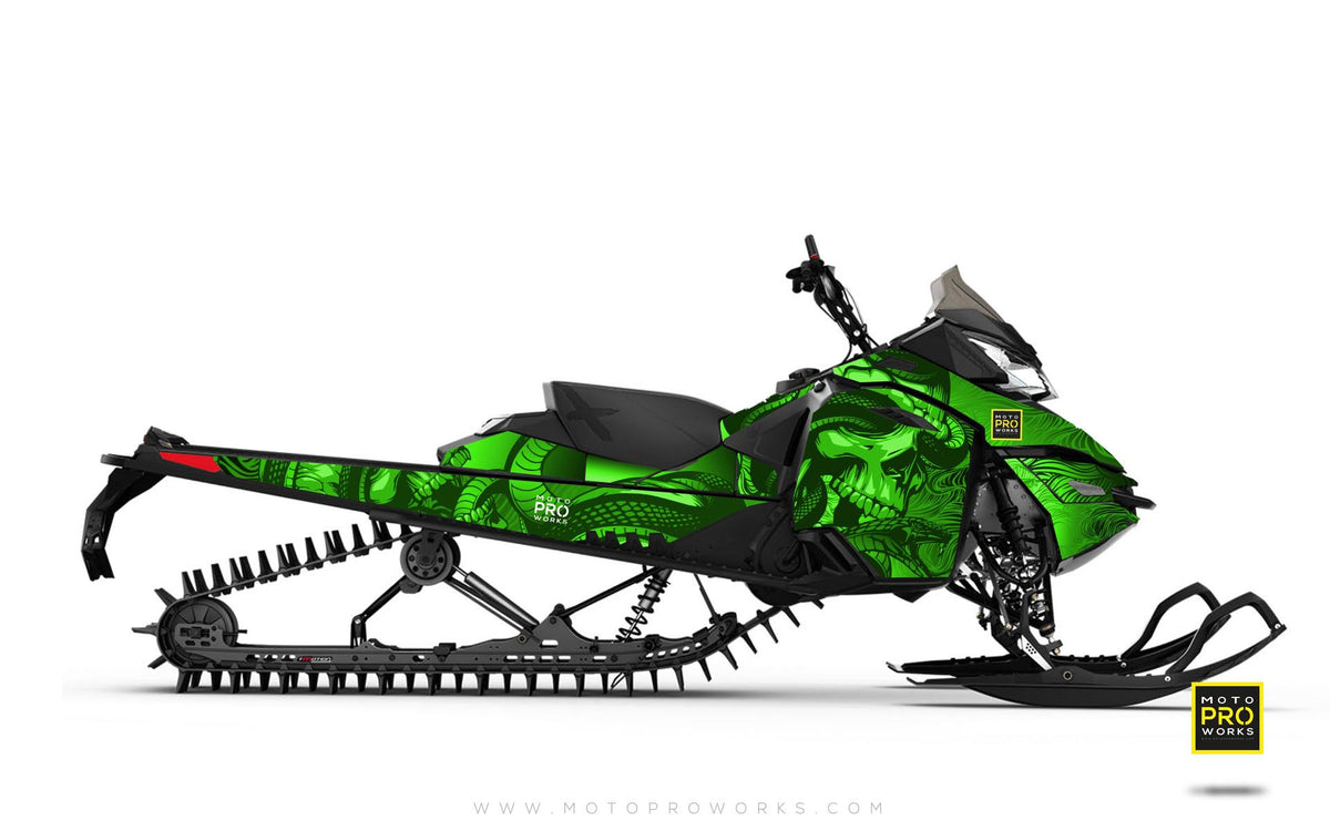 Ski-Doo Graphics - &quot;Ssskully&quot; (green) - MotoProWorks | Decals and Bike Graphic kit