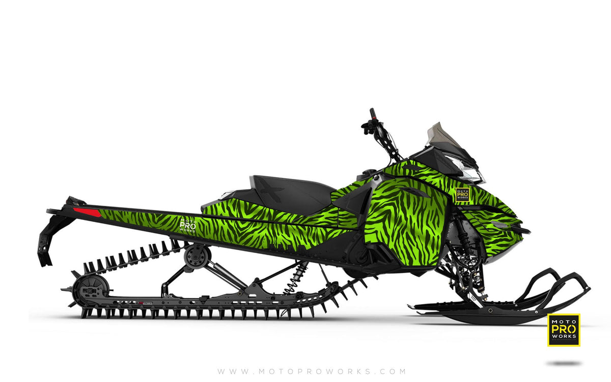 Ski-Doo Graphics - &quot;Stripey&quot; (solid green) - MotoProWorks | Decals and Bike Graphic kit