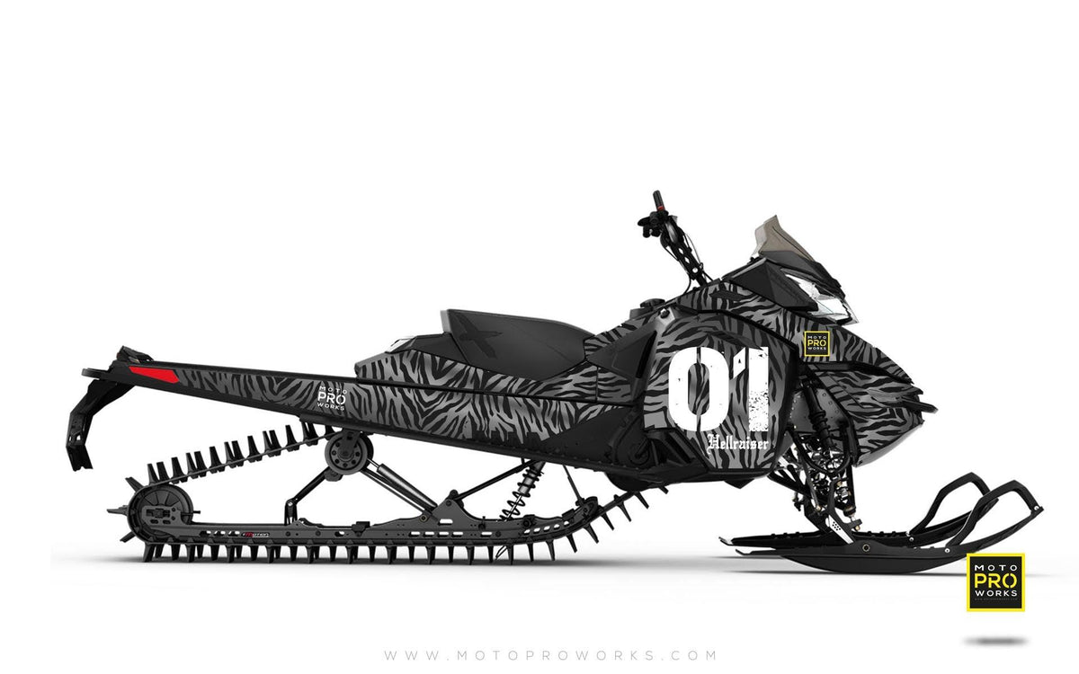 Ski-Doo Graphics - &quot;Stripey&quot; (solid grey) - MotoProWorks | Decals and Bike Graphic kit