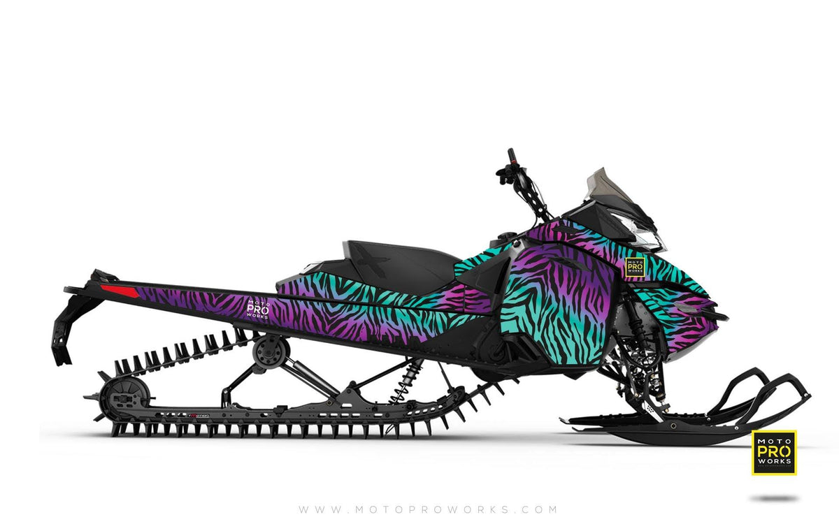 Ski-Doo Graphics - &quot;Stripey&quot; (solid purple) - MotoProWorks | Decals and Bike Graphic kit