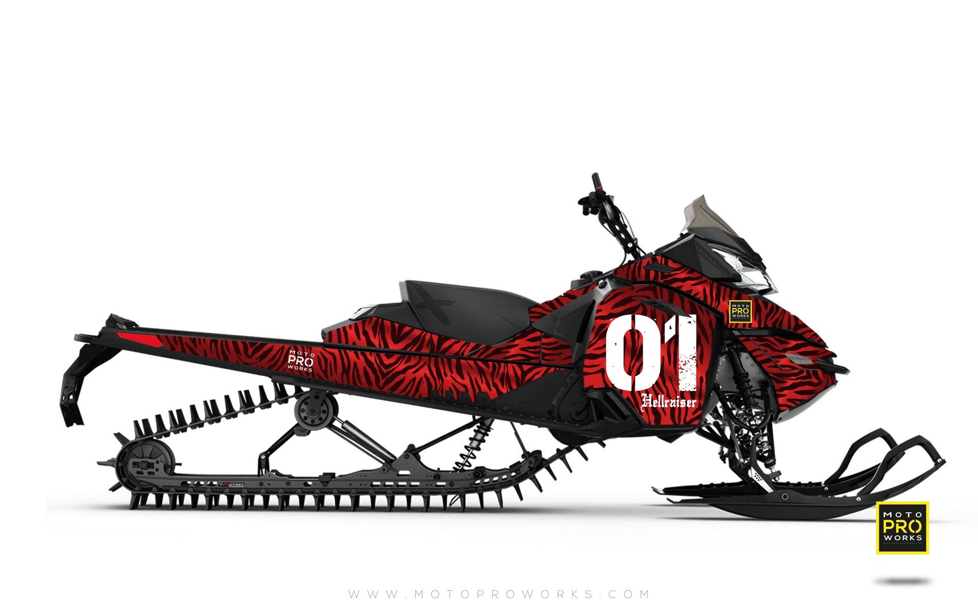 Ski-Doo Graphics - "Stripey" (solid red) - MotoProWorks | Decals and Bike Graphic kit