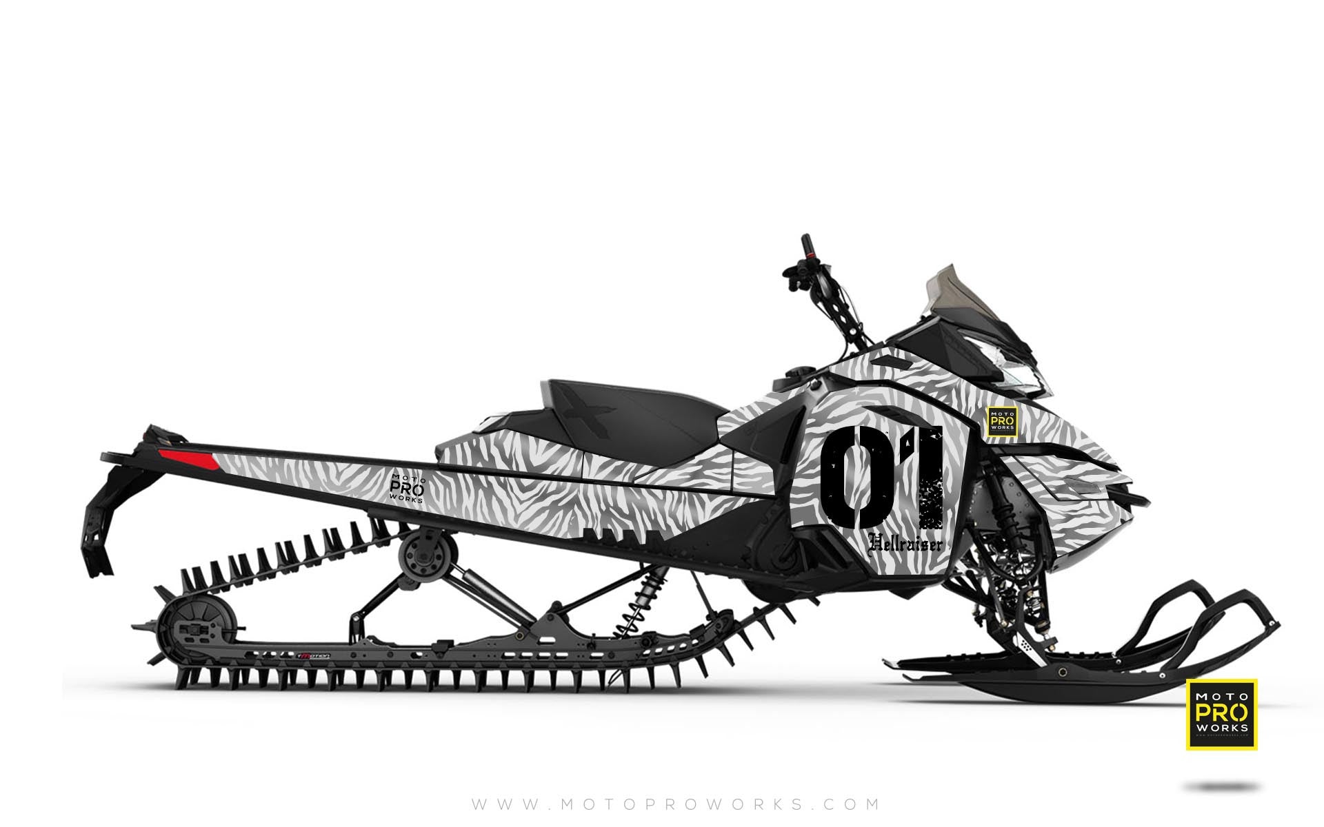 Ski-Doo Graphics - "Stripey" (solid white) - MotoProWorks | Decals and Bike Graphic kit