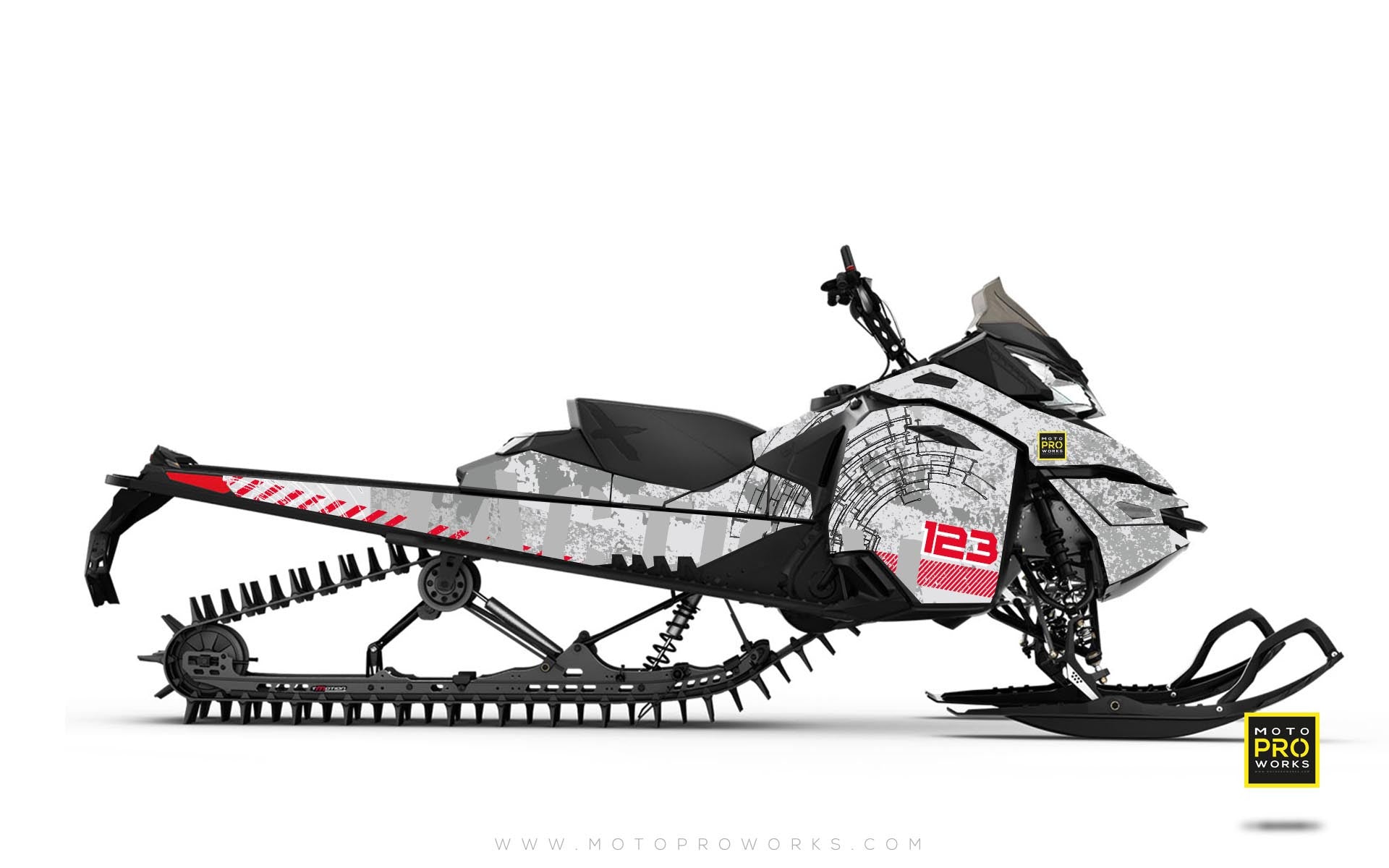 Ski-Doo Graphics - "Tactical" (white) - MotoProWorks | Decals and Bike Graphic kit