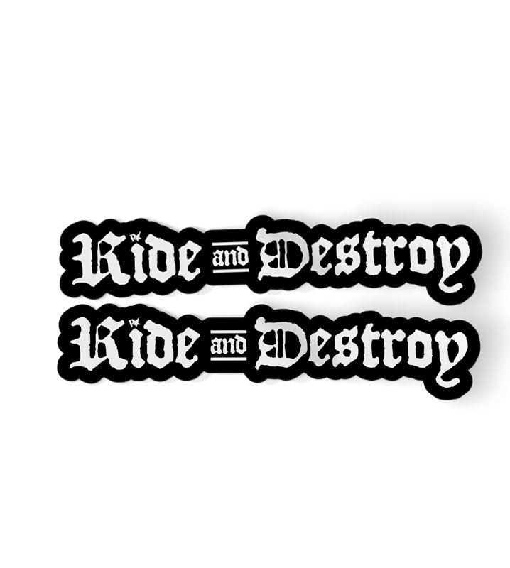 Ride and Destroy Swing-arm stickers