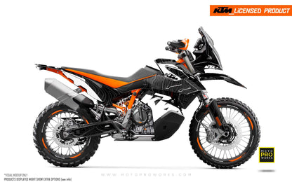 KTM 790/890 Adventure R/S GRAPHICS - "Topography" (Black/White) - MotoProWorks