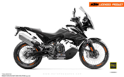 KTM 790/890 Adventure R/S GRAPHICS - "Topography" (Black/White) - MotoProWorks