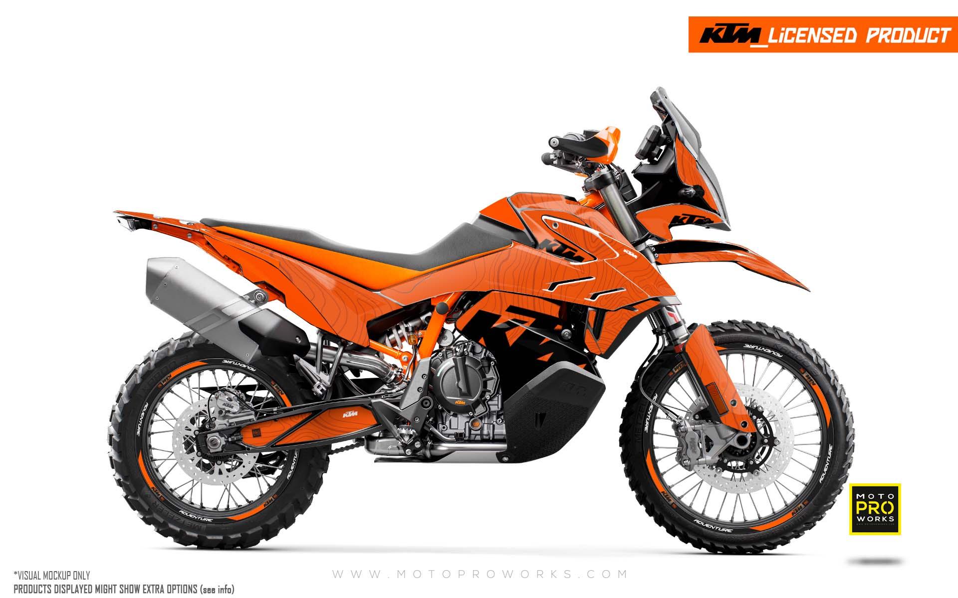 KTM 790/890 Adventure R/S GRAPHICS - "Topography" (Orange) - MotoProWorks