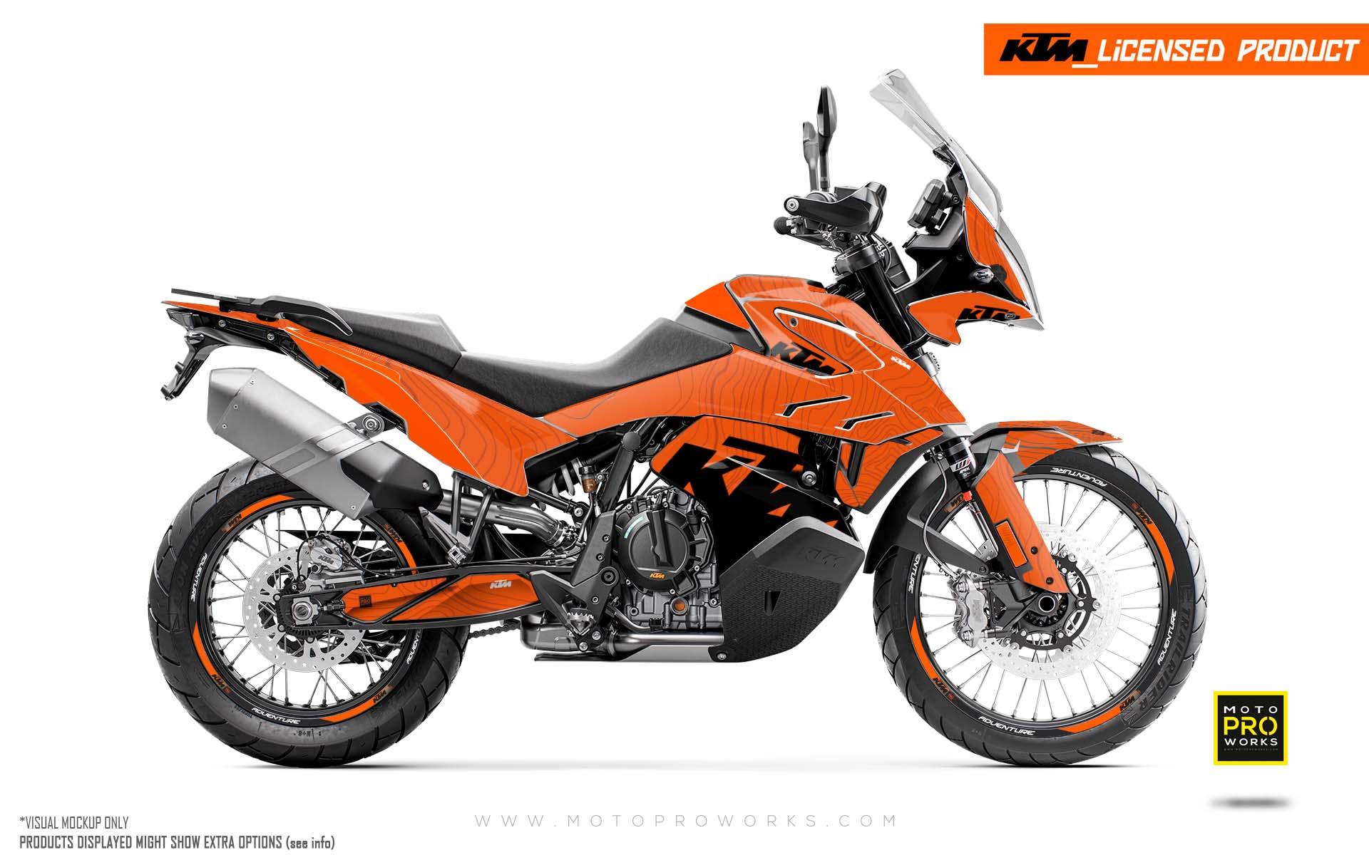 KTM 790/890 Adventure R/S GRAPHICS - "Topography" (Orange) - MotoProWorks