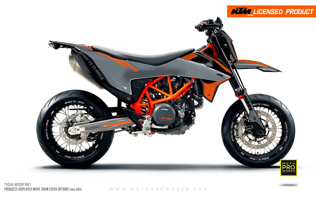 KTM GRAPHIC KIT - &quot;Trac&quot; (grey/orange) - MotoProWorks | Decals and Bike Graphic kit