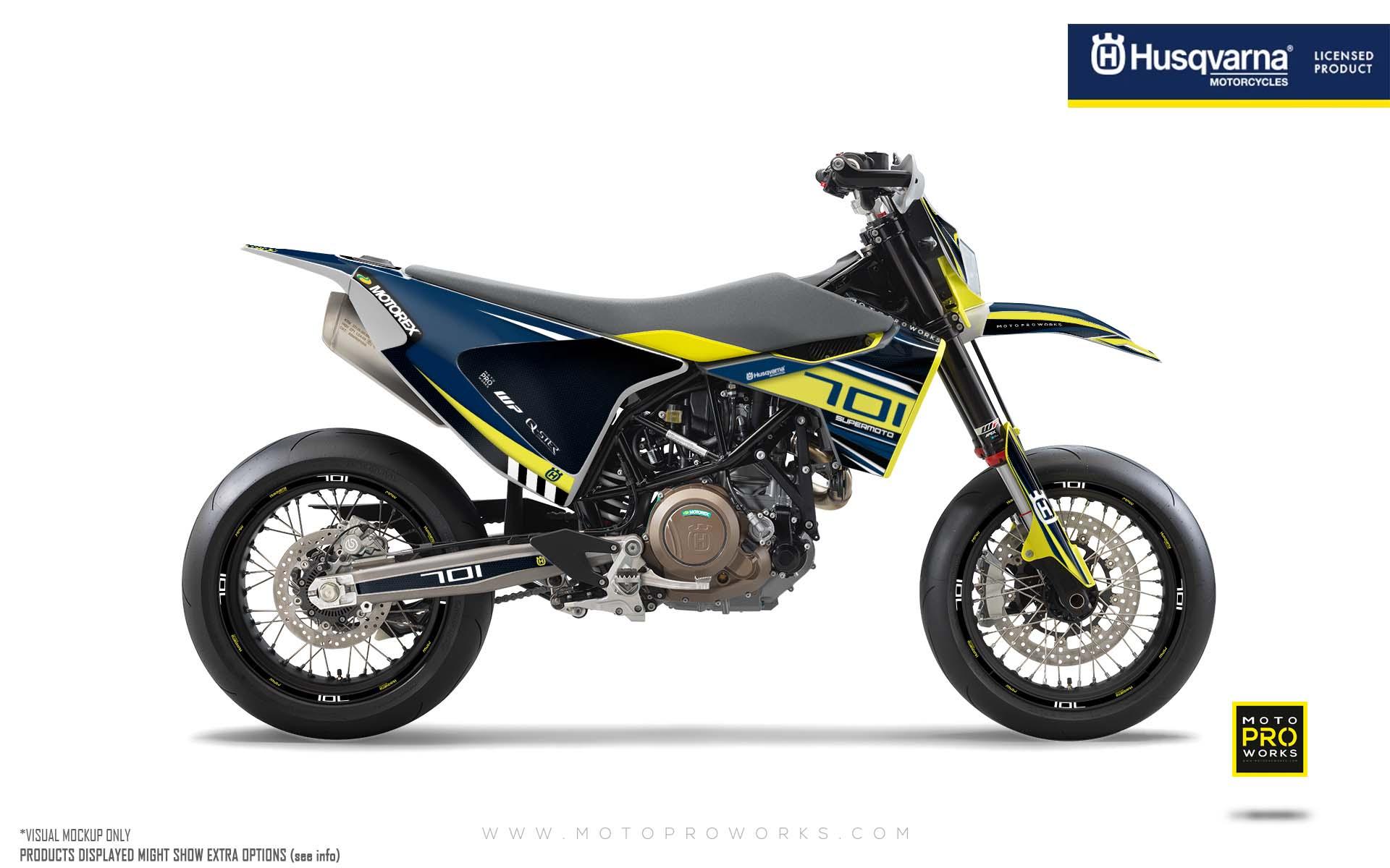 Husqvarna 701 GRAPHICS - "Vortex" (Blue/Yellow) - MotoProWorks