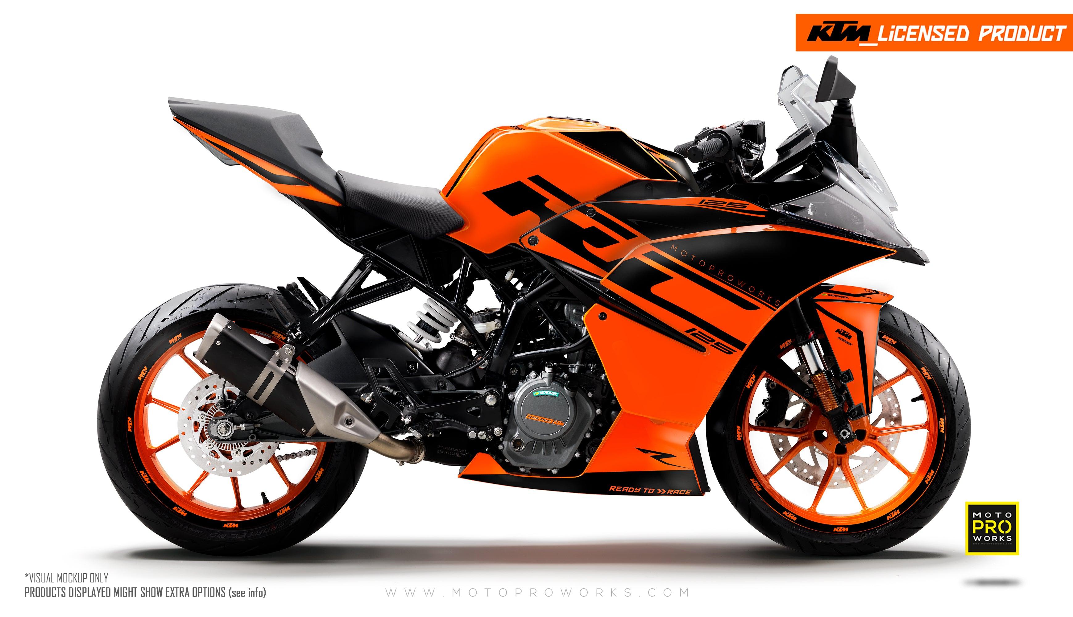 KTM RC 125/200/250/390 GRAPHICS - "Torque" (Black/Orange) - MotoProWorks