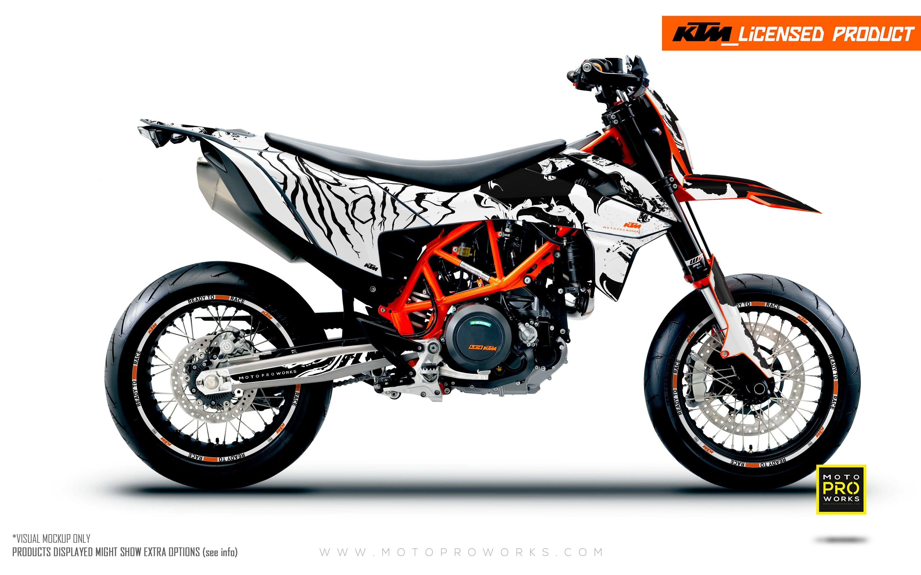 KTM GRAPHICS - 690 SMC-R "Wraith" (White) - MotoProWorks